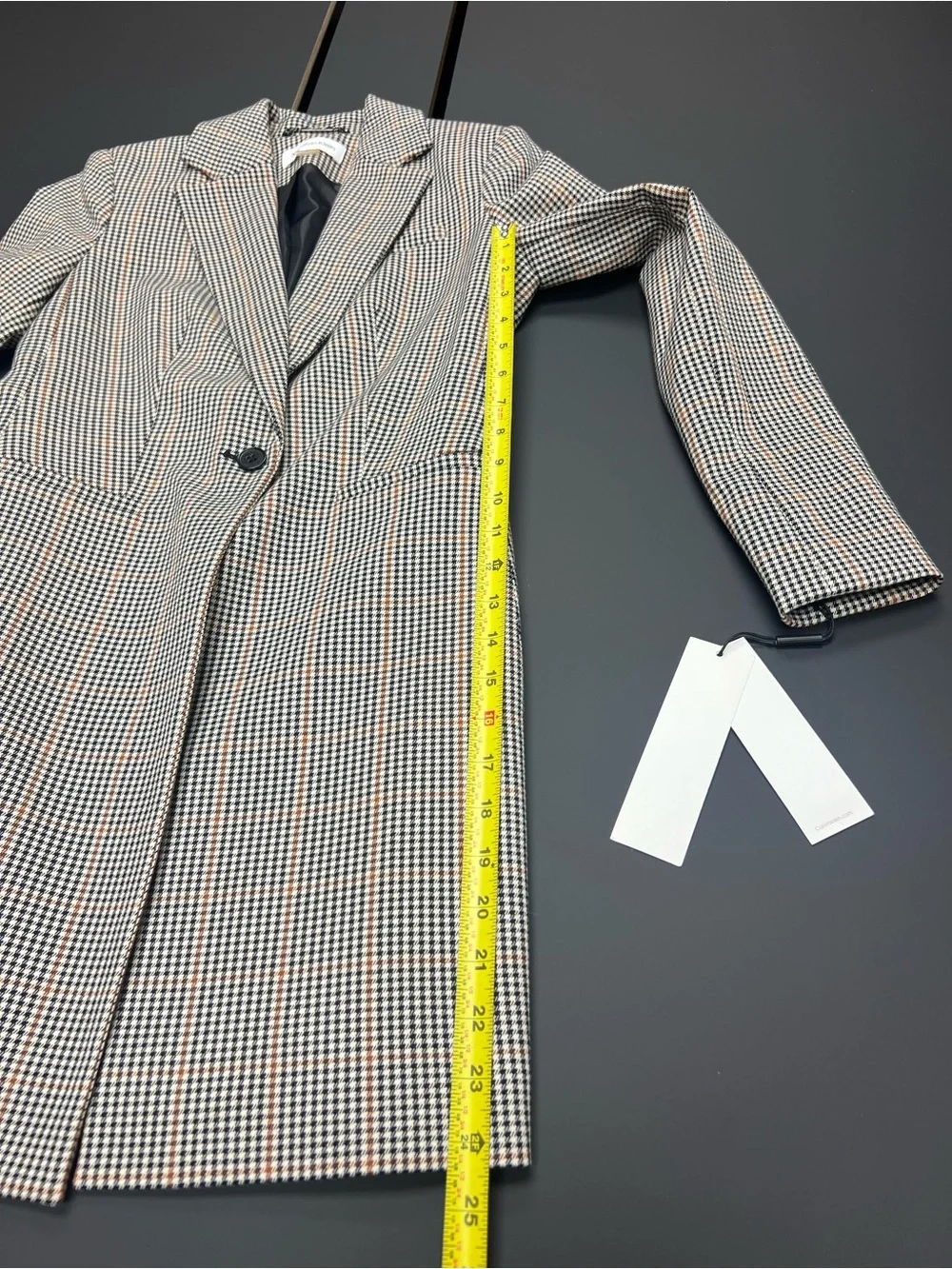 Calvin Klein Black & White Houndstooth Longline Blazer🖤